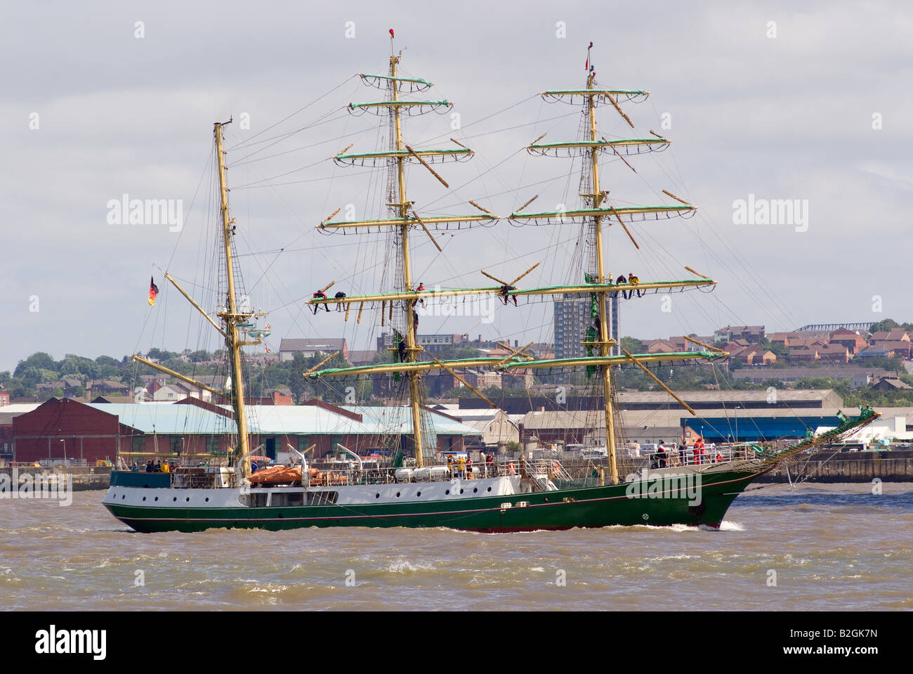 The Tall Ship Alexander Von Humboldt on Her Way to the Start of the Tall Ships Race River Mersey Liverpool England 2008 Stock Photo