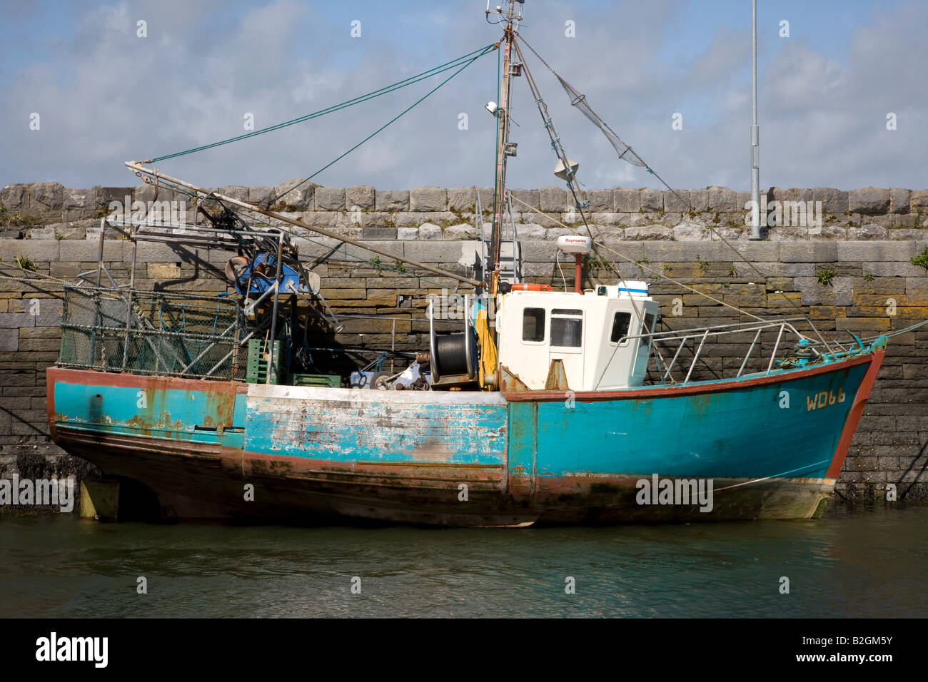 Fishing boat in Harbour at Carrigaholt, County Clare, Ireland Stock