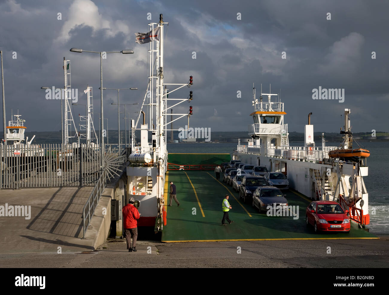 Shannon car ferry docking at Killimer Harbour County Clare, Ireland Stock Photo Alamy