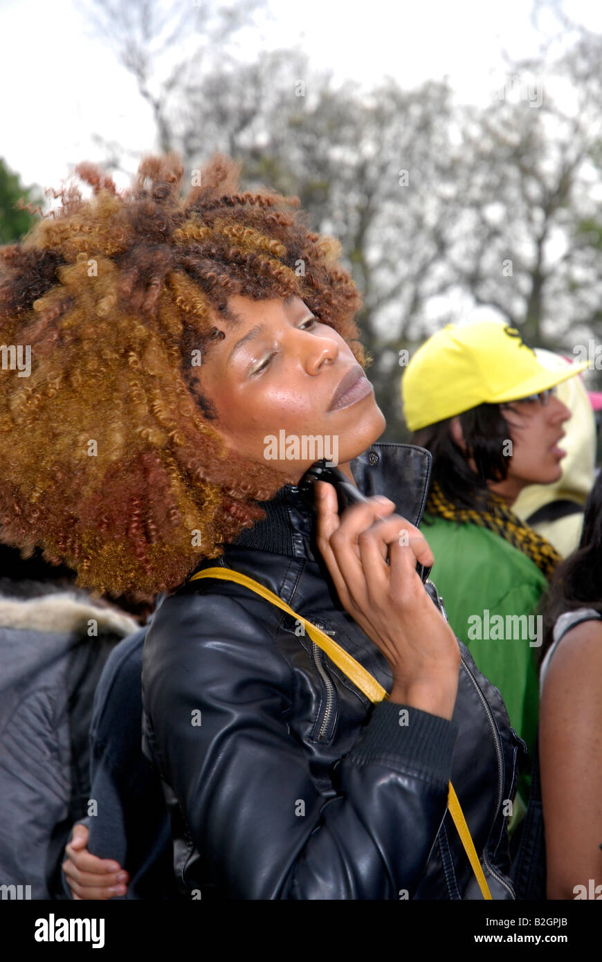 Love Music Hate Racism Festival Victoria Park East London April 2008. Stock Photo