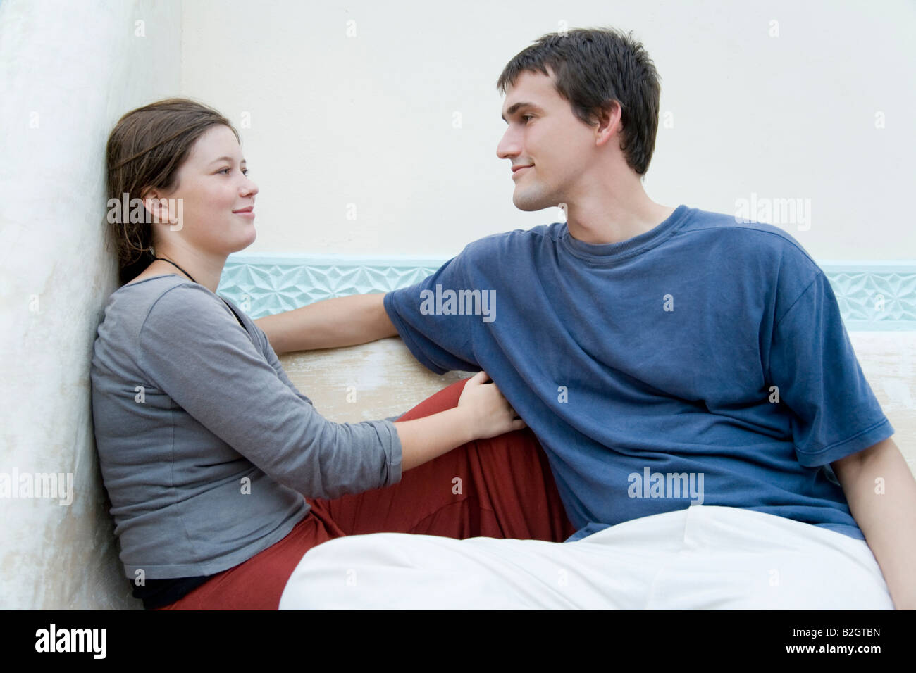 lovers pair couple man woman harmonic in love together romantic Stock ...