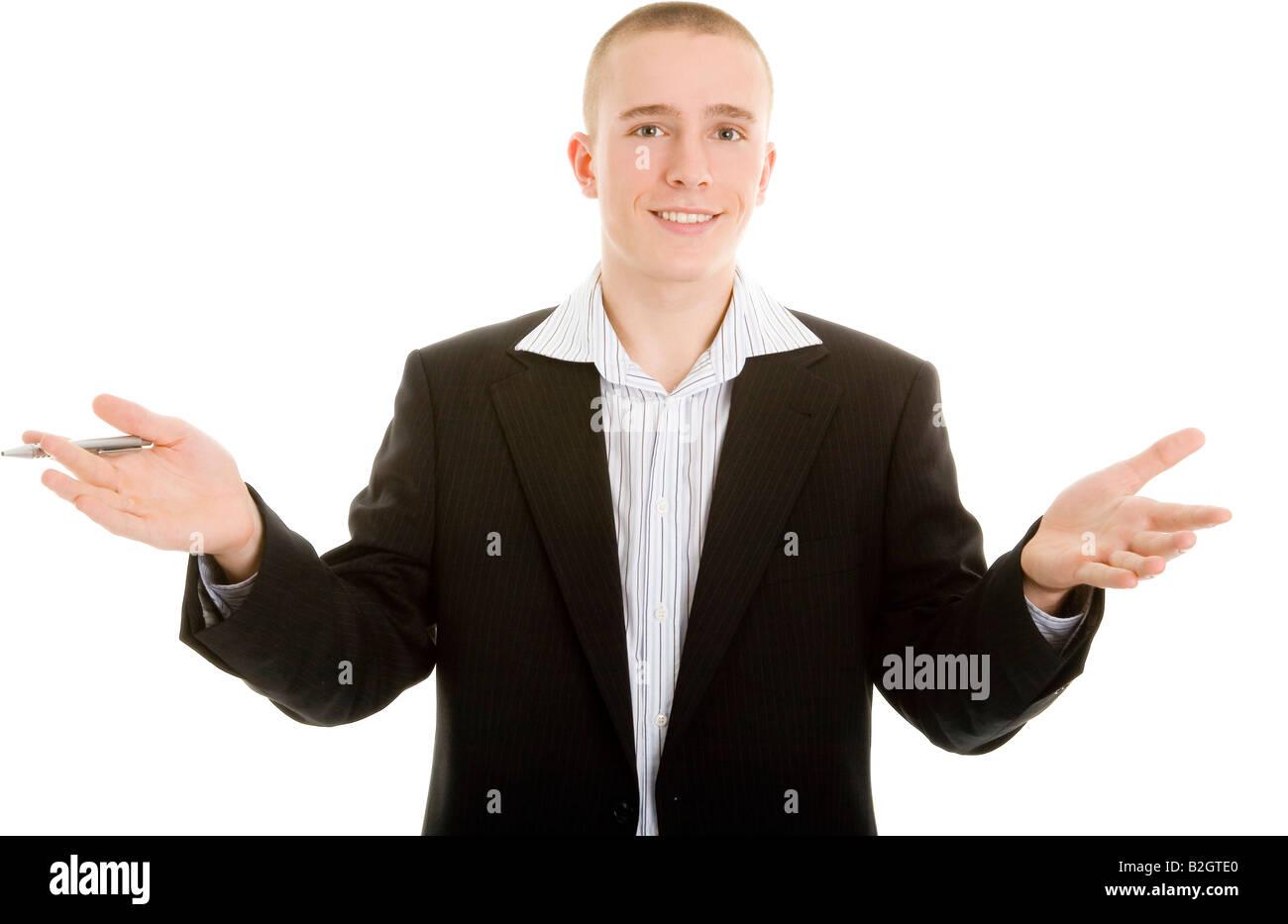 young man jacket smart airy easy smooth people Stock Photo