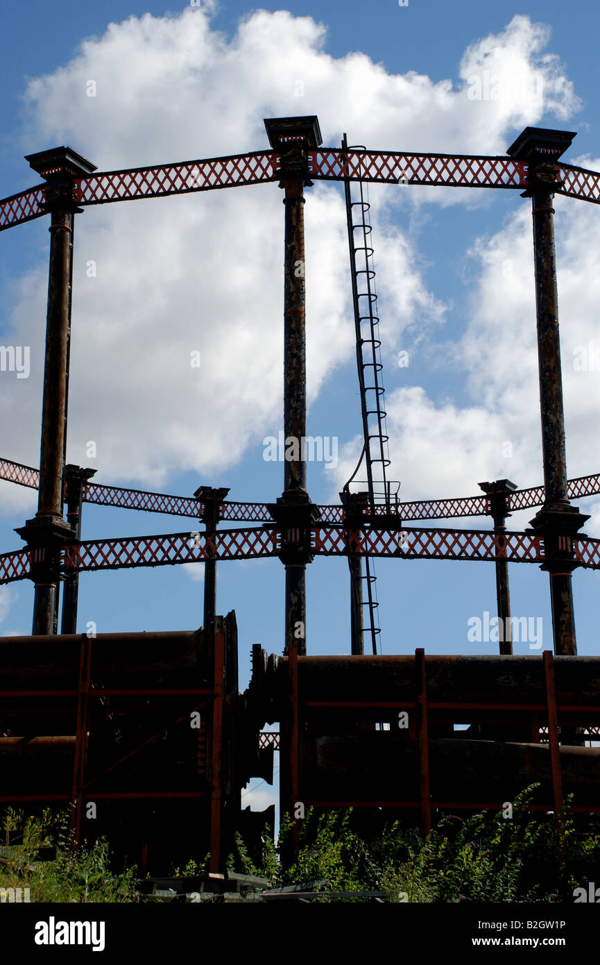 Derelict gas holder, Kings Cross, London, UK Stock Photo Alamy