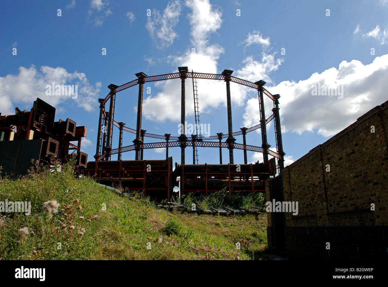 Derelict gas holder, Kings Cross, London, UK Stock Photo Alamy