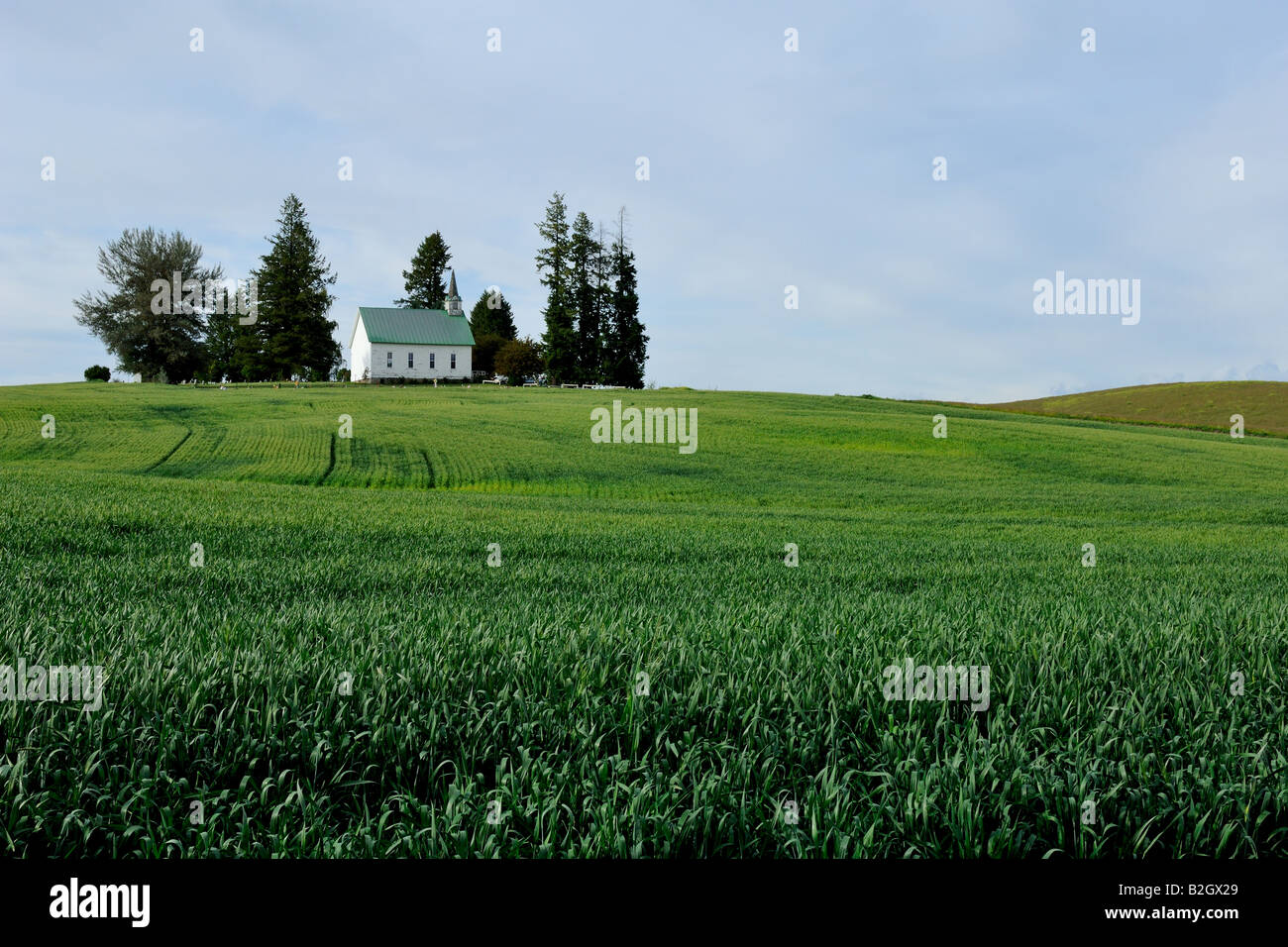 Church, The Palouse, Genesee, Idaho, (Latah County), USA Stock Photo