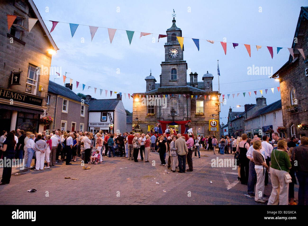 Evening in The Border Town Of Langholm During The Common Riding Scotland UK Stock Photo