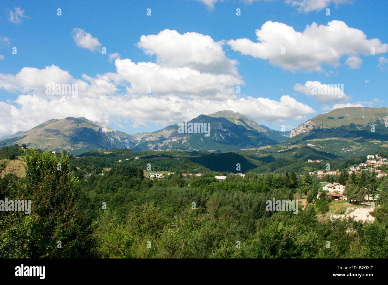 glorious countryside of the Sibillini National Park ,Amandola,Le Marche,Italy Stock Photo