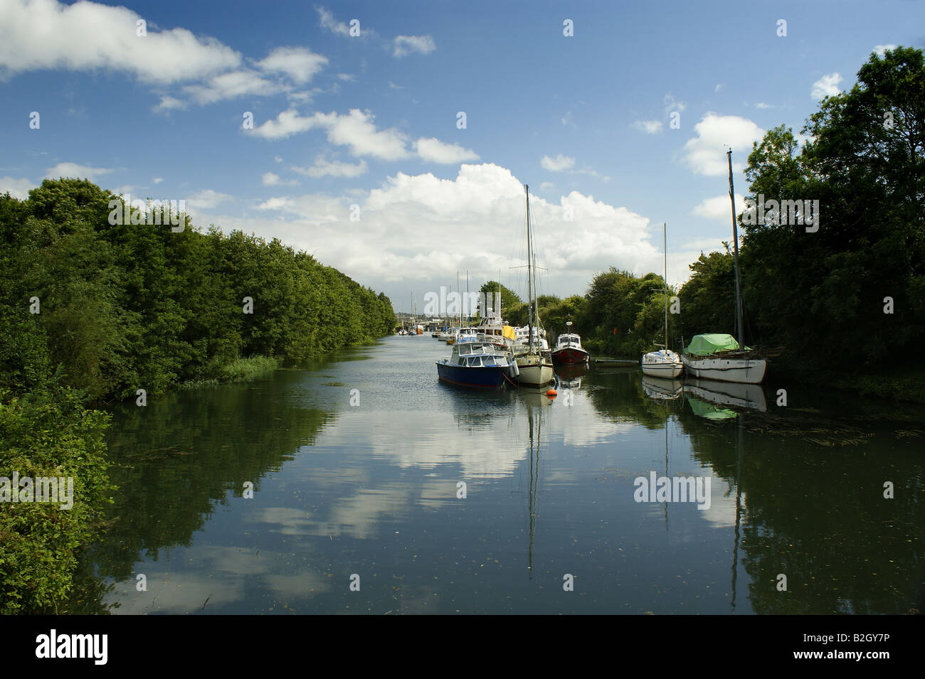 Boats at Lydney Harbour, Gloucestershire, UK. Stock Photo
