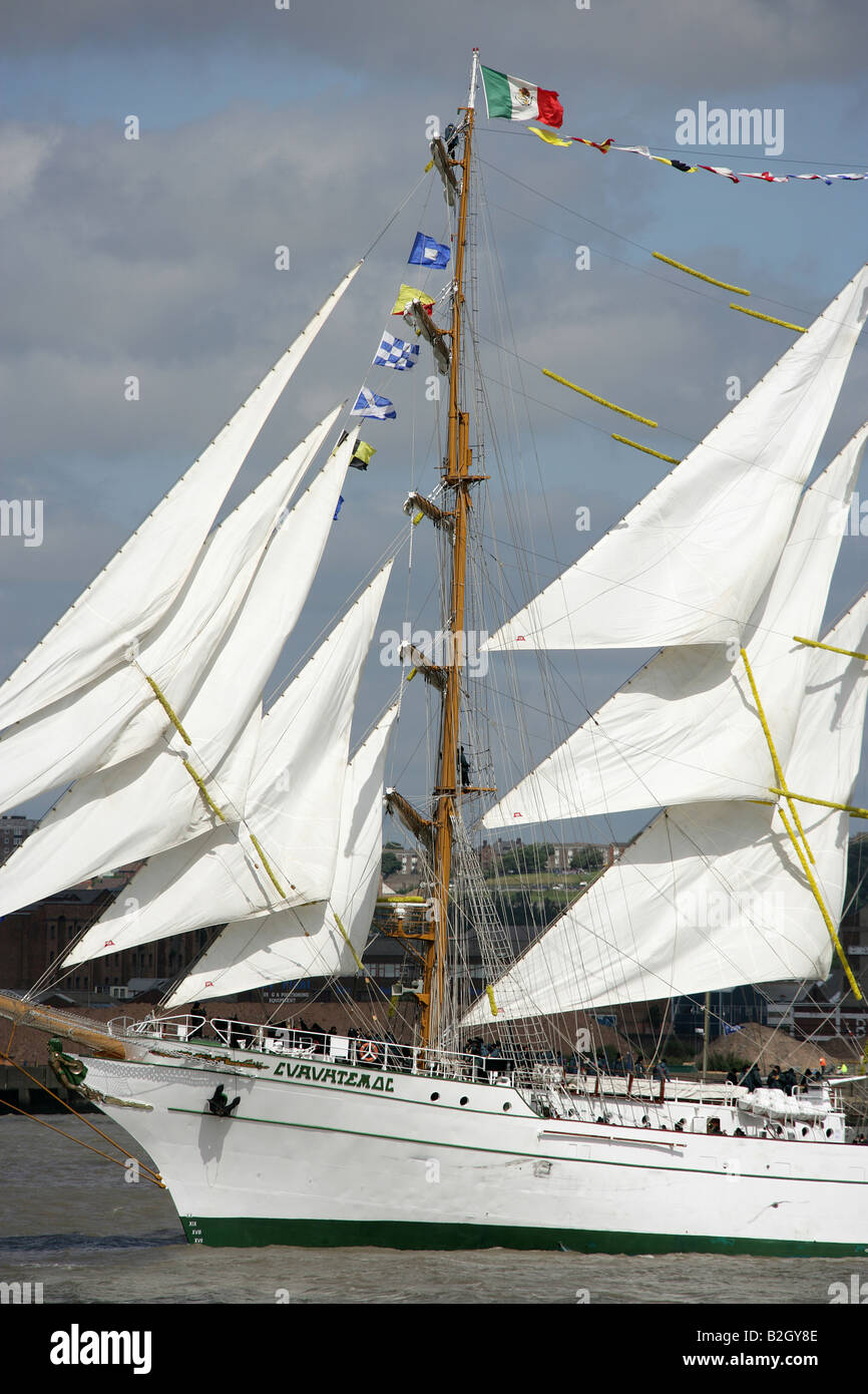 City of Liverpool, England. Sail ships on the River Mersey partaking in