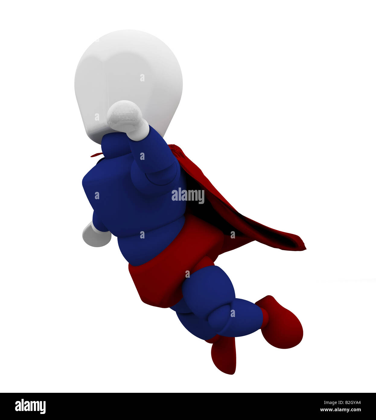 3D render of caped superhero Stock Photo