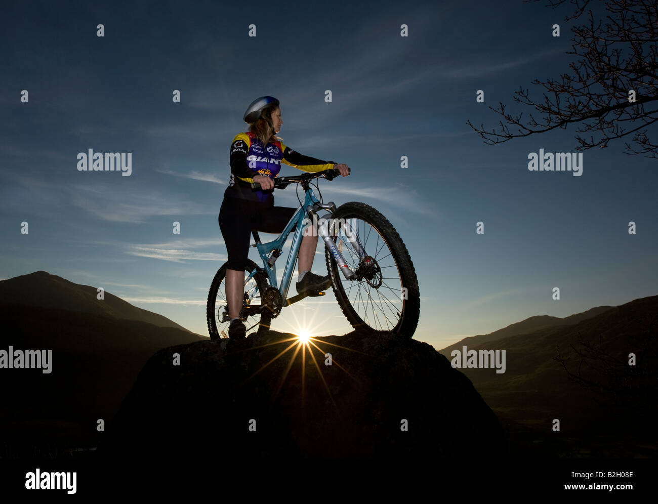 Mountain bike wales hi-res stock 