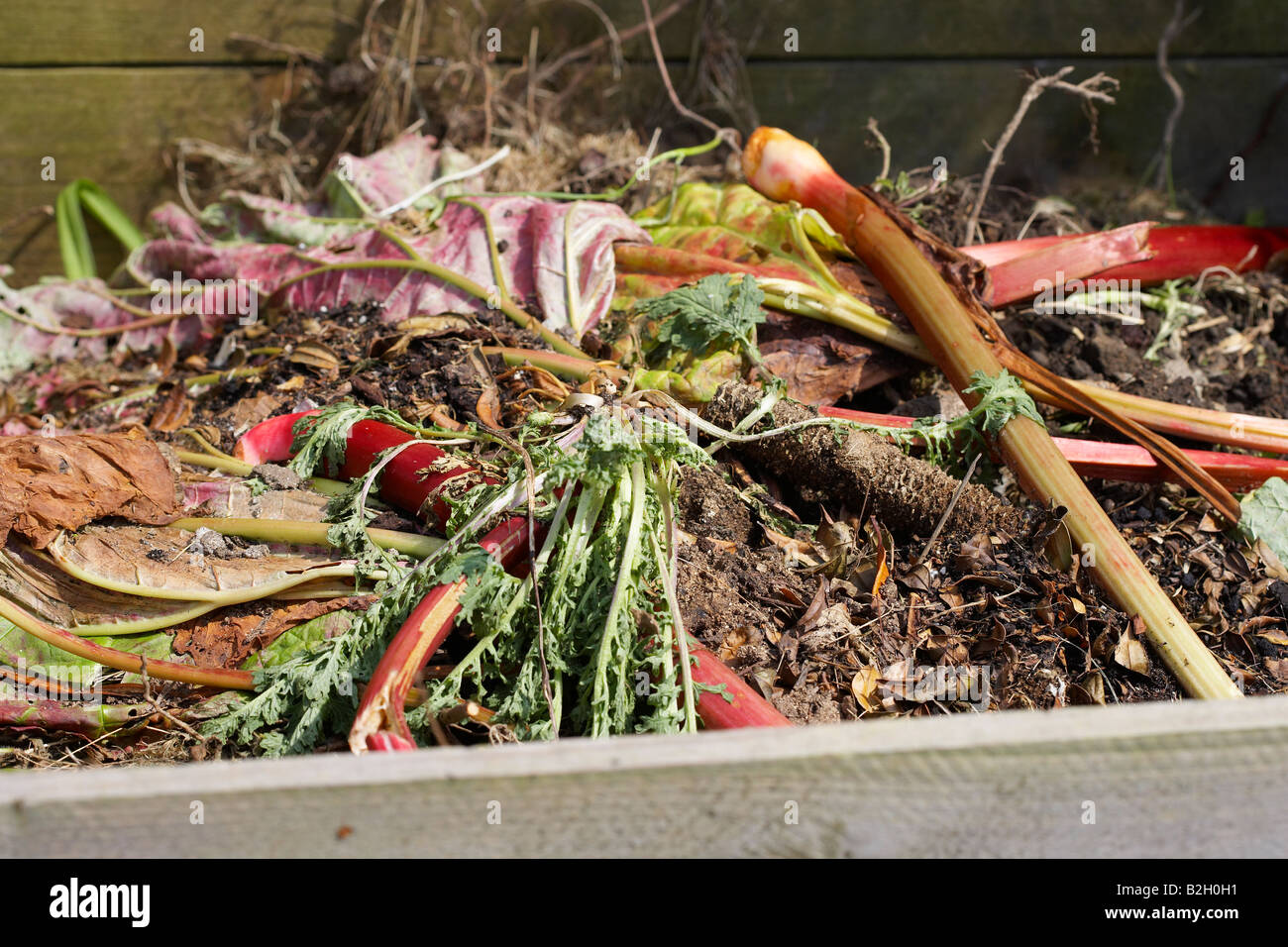 Compost Heap in Organic Garden, Wales, UK Stock Photo Alamy