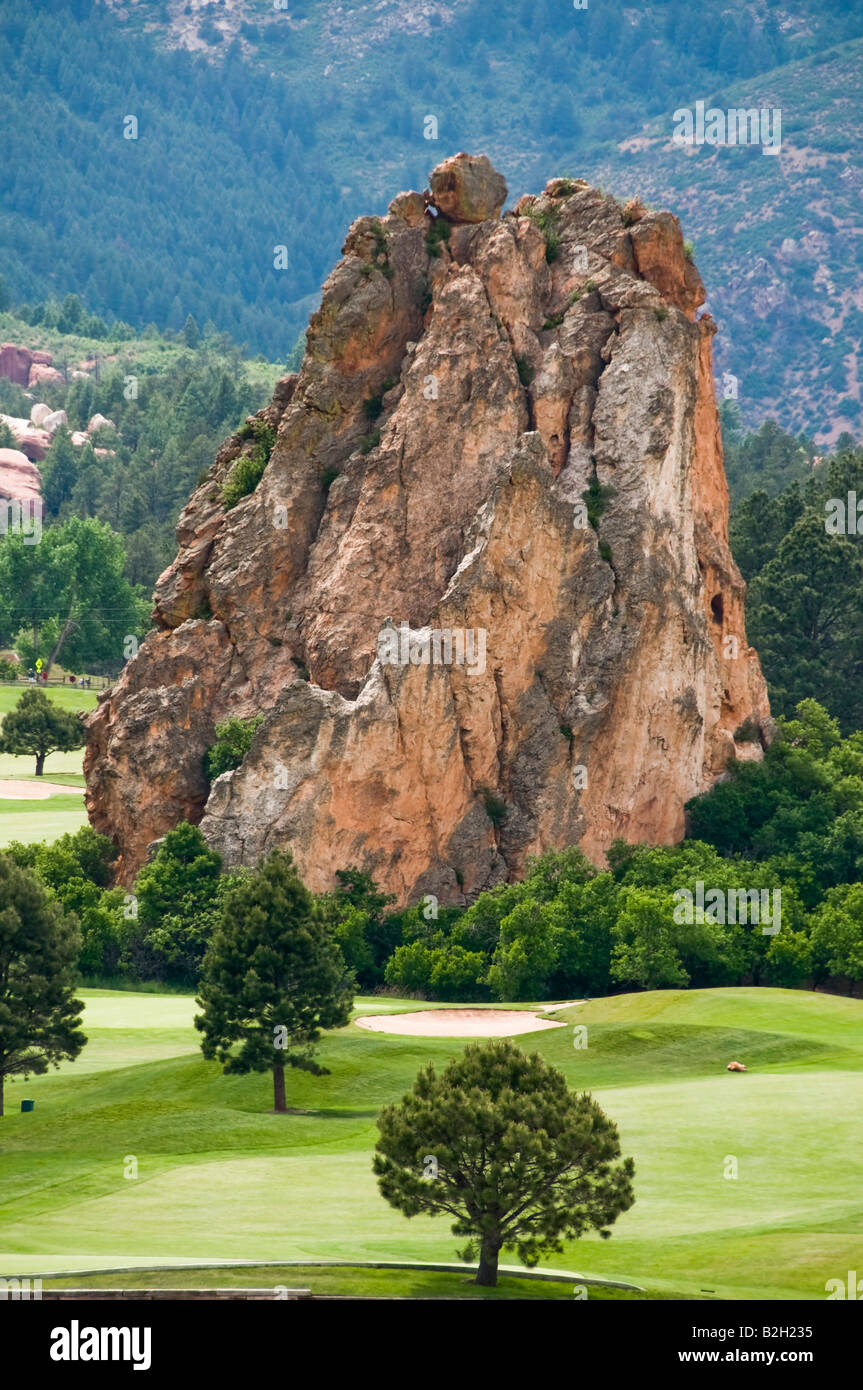 Granite rock formation on Colorado Gold Course Stock Photo