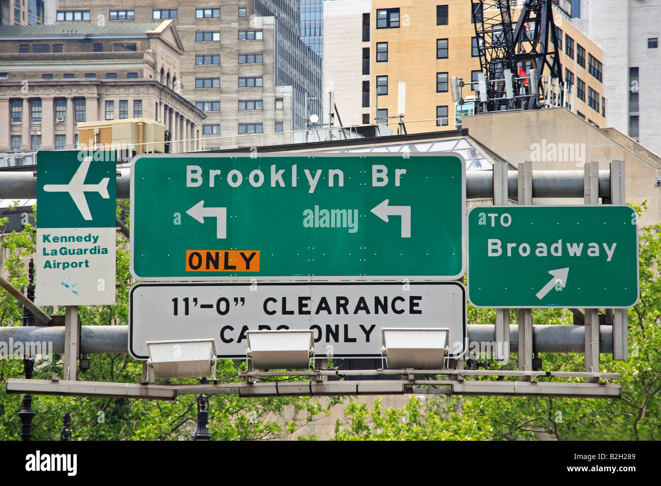 Brooklyn Bridge street sign - New York City, USA Stock Photo