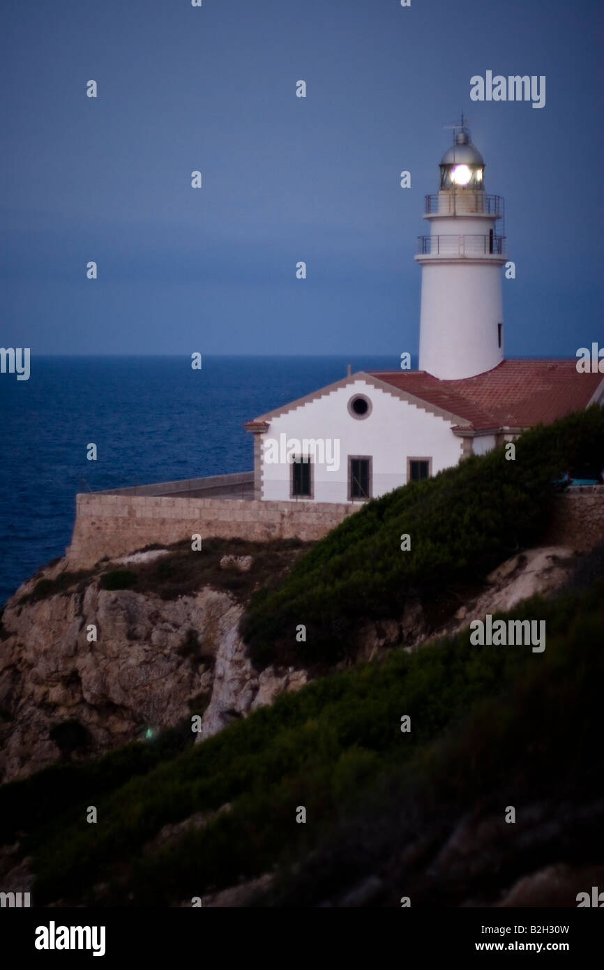 Lighthouse of Capdepera Faro on Majorca, Spain Stock Photo
