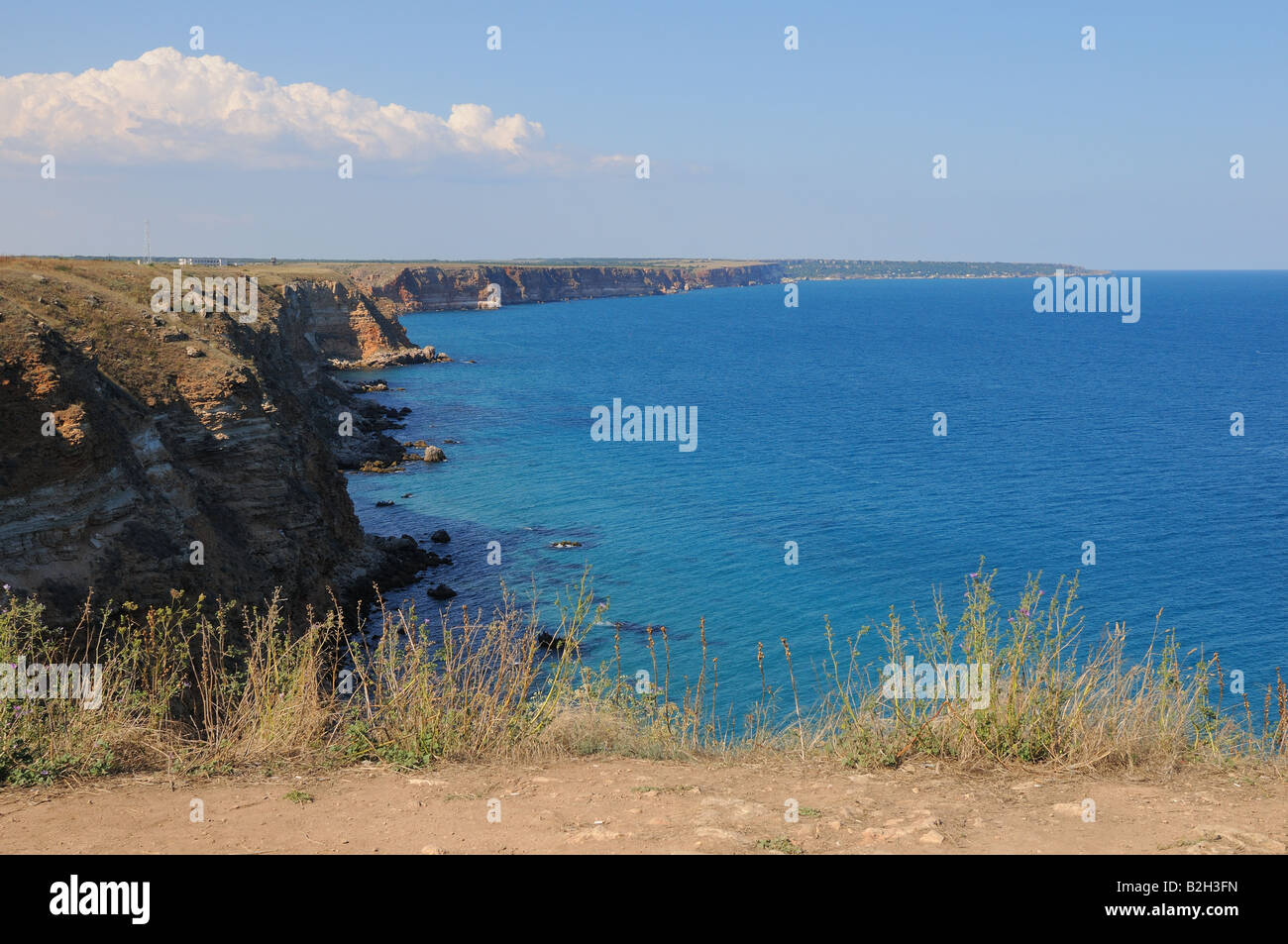 View on the northen side of cape Kaliakra in Bulgaria Stock Photo