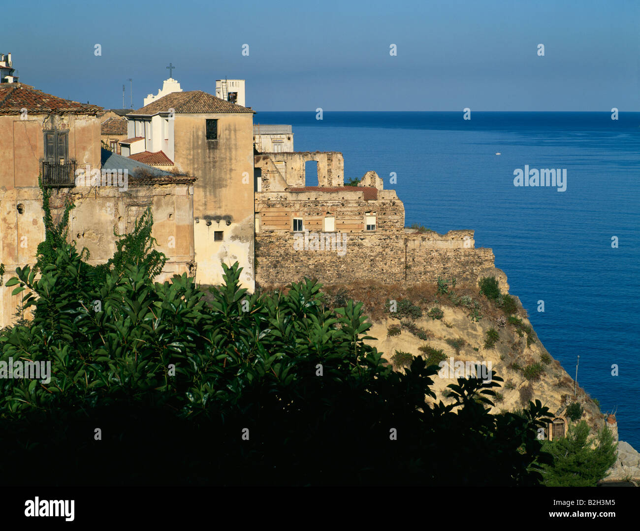 Crumbling ancient buildings on the Calabrian coast Pizzo Calabro ...