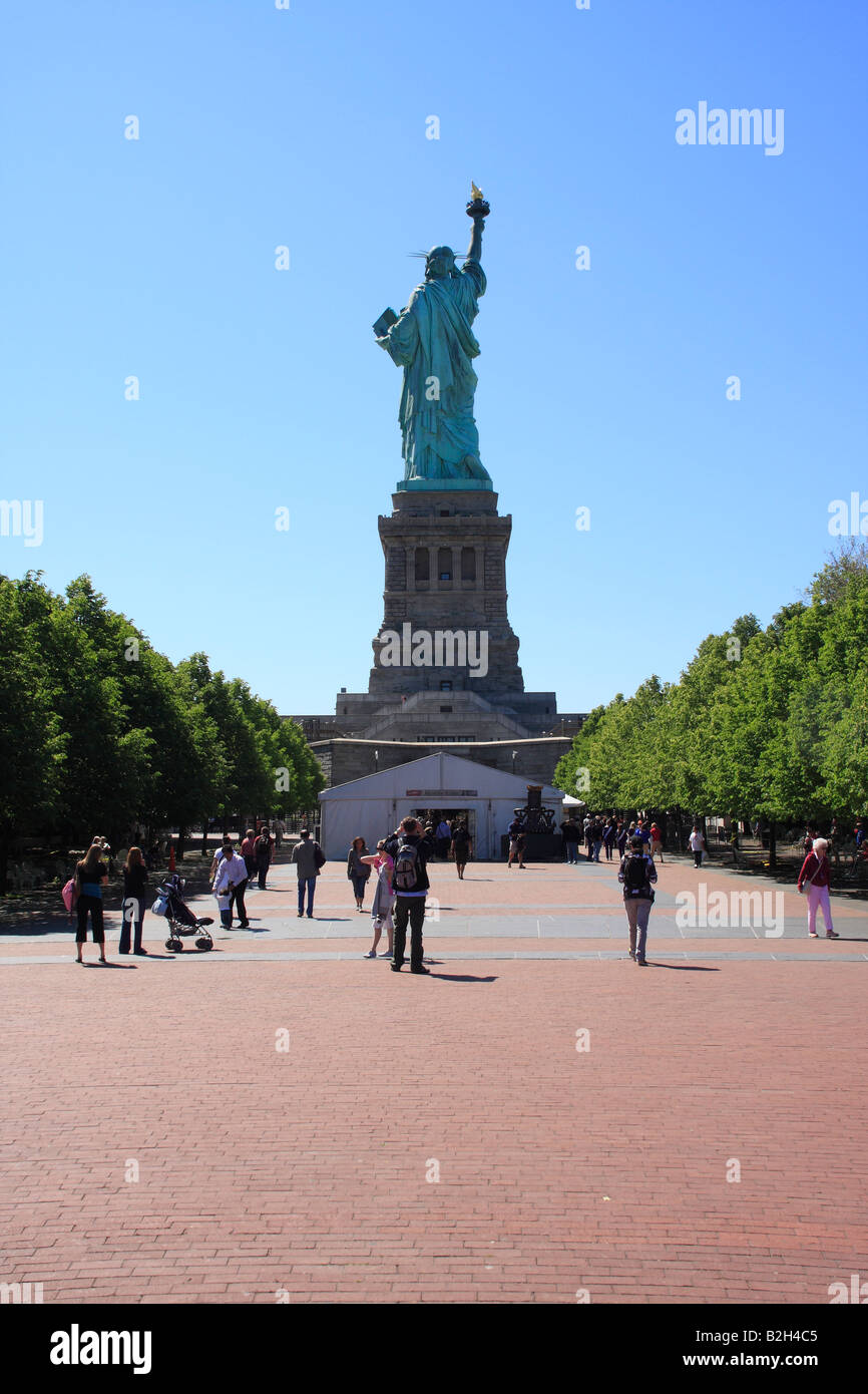 Back view on the Statue of Liberty - New York City, USA Stock Photo