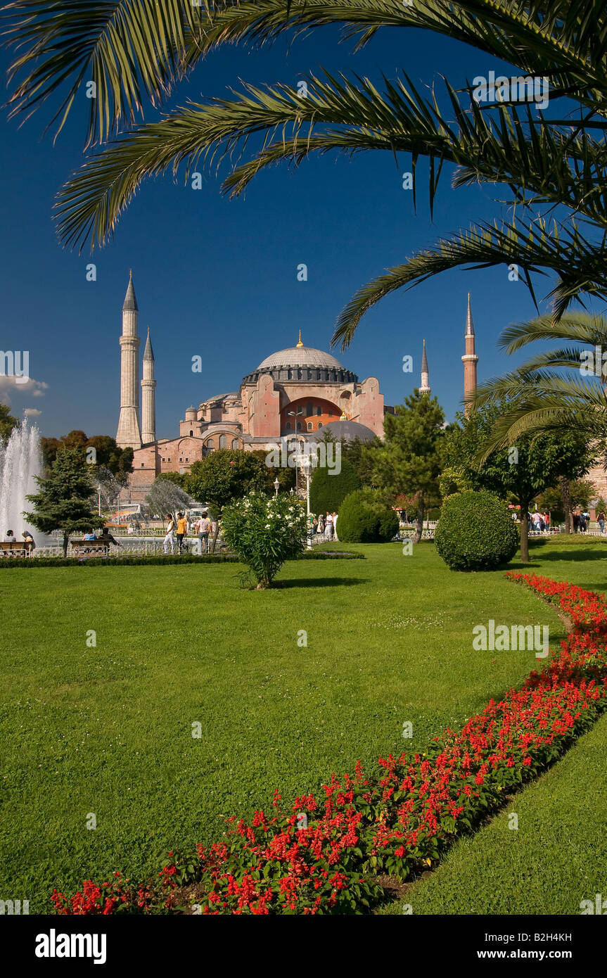 The Hagia Sophia across the gardens of Sultanahmet Square,Istanbul ...