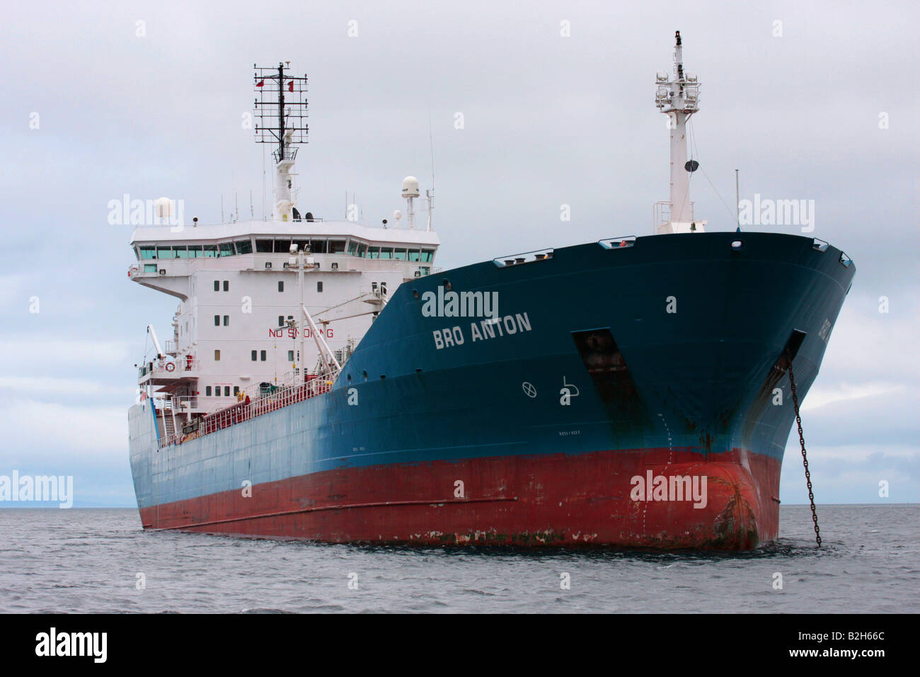 Double hull Chemical/oil tanker Bro Anton in the bay at Brodick on the