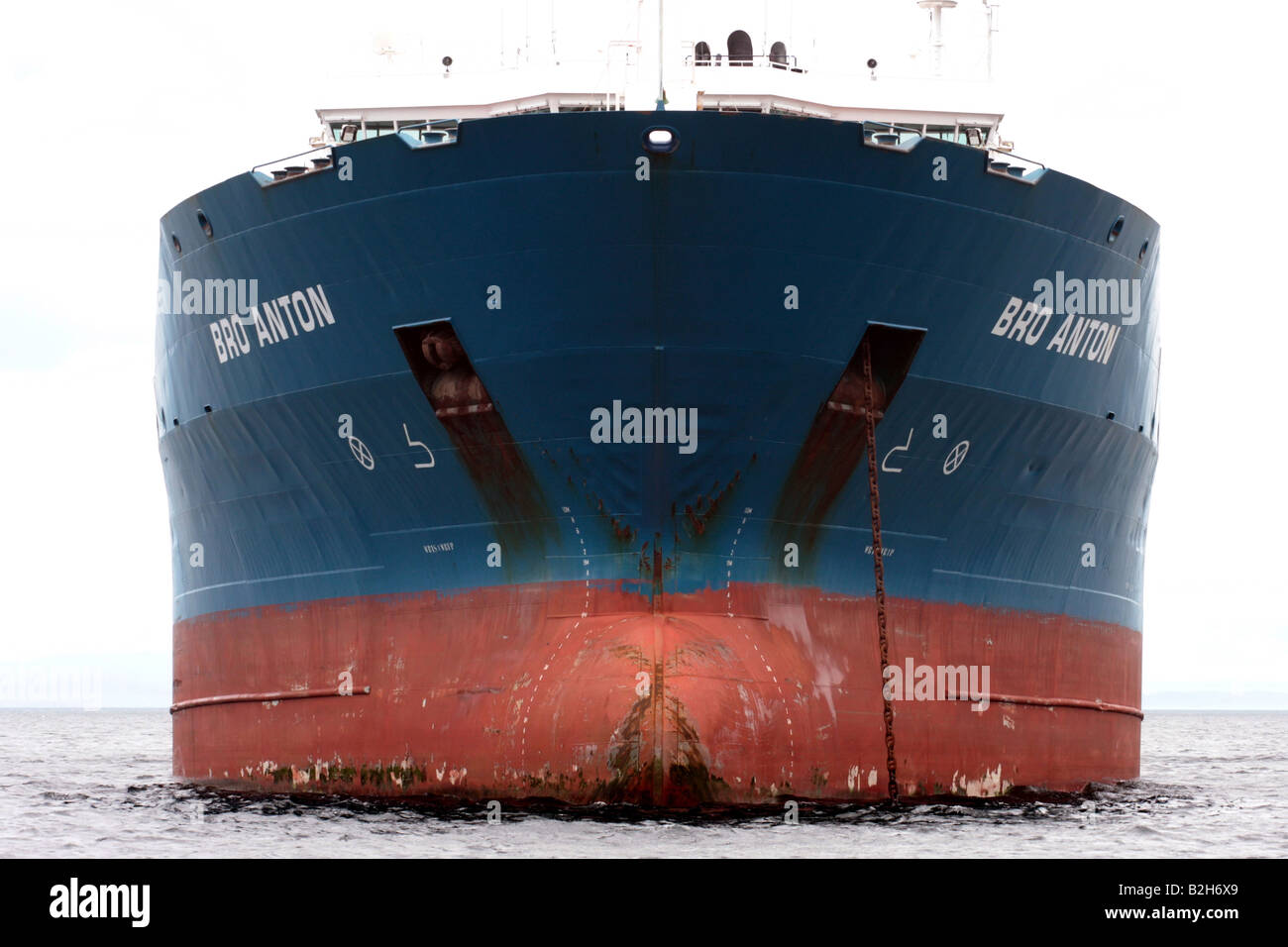 Double hull Chemical/oil tanker Bro Anton in the bay at Brodick on the