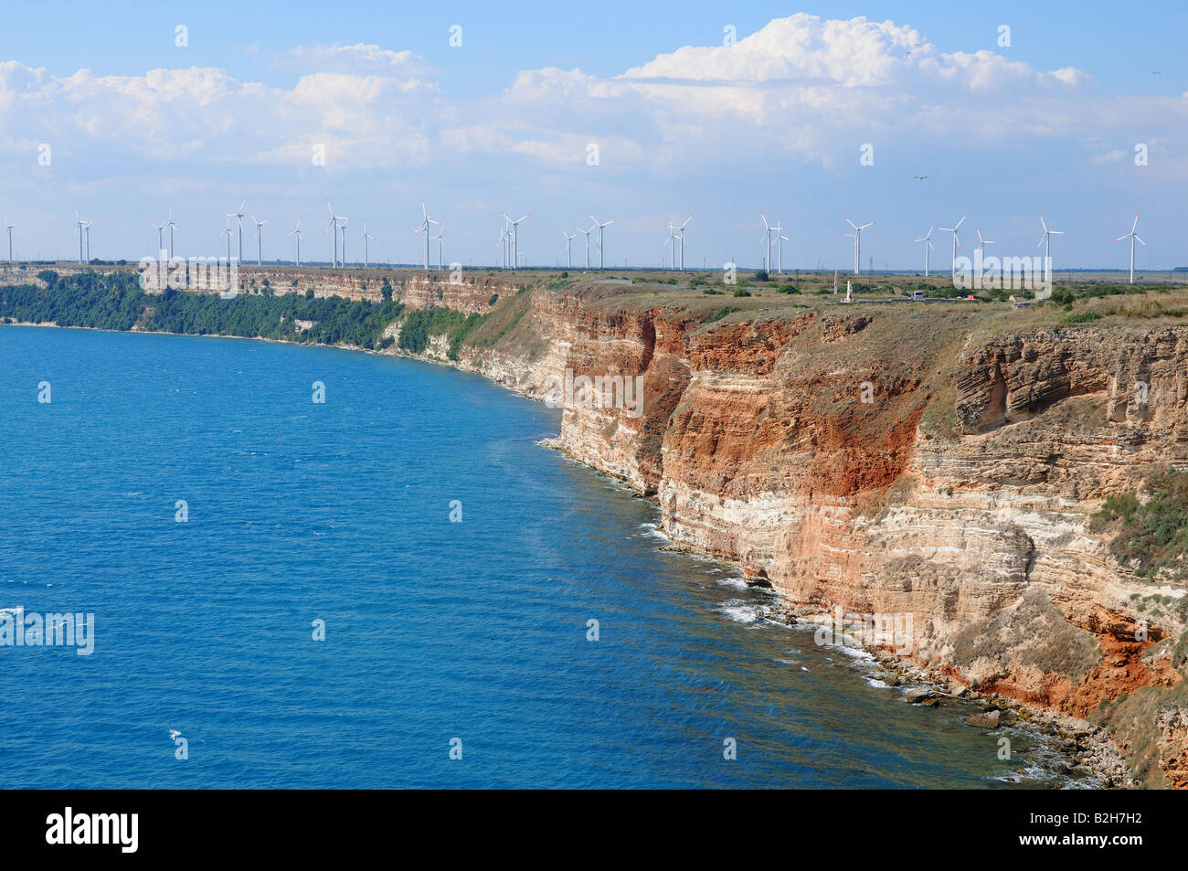 View on the southern side of cape Kaliakra in Bulgaria Stock Photo