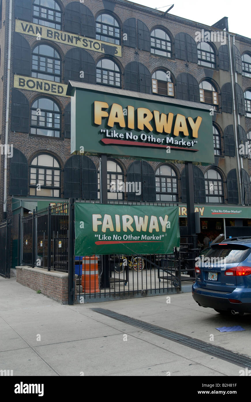 Traffic enters the Fairway supermarket in the Red Hook neighborhood of Brooklyn in New York Stock Photo