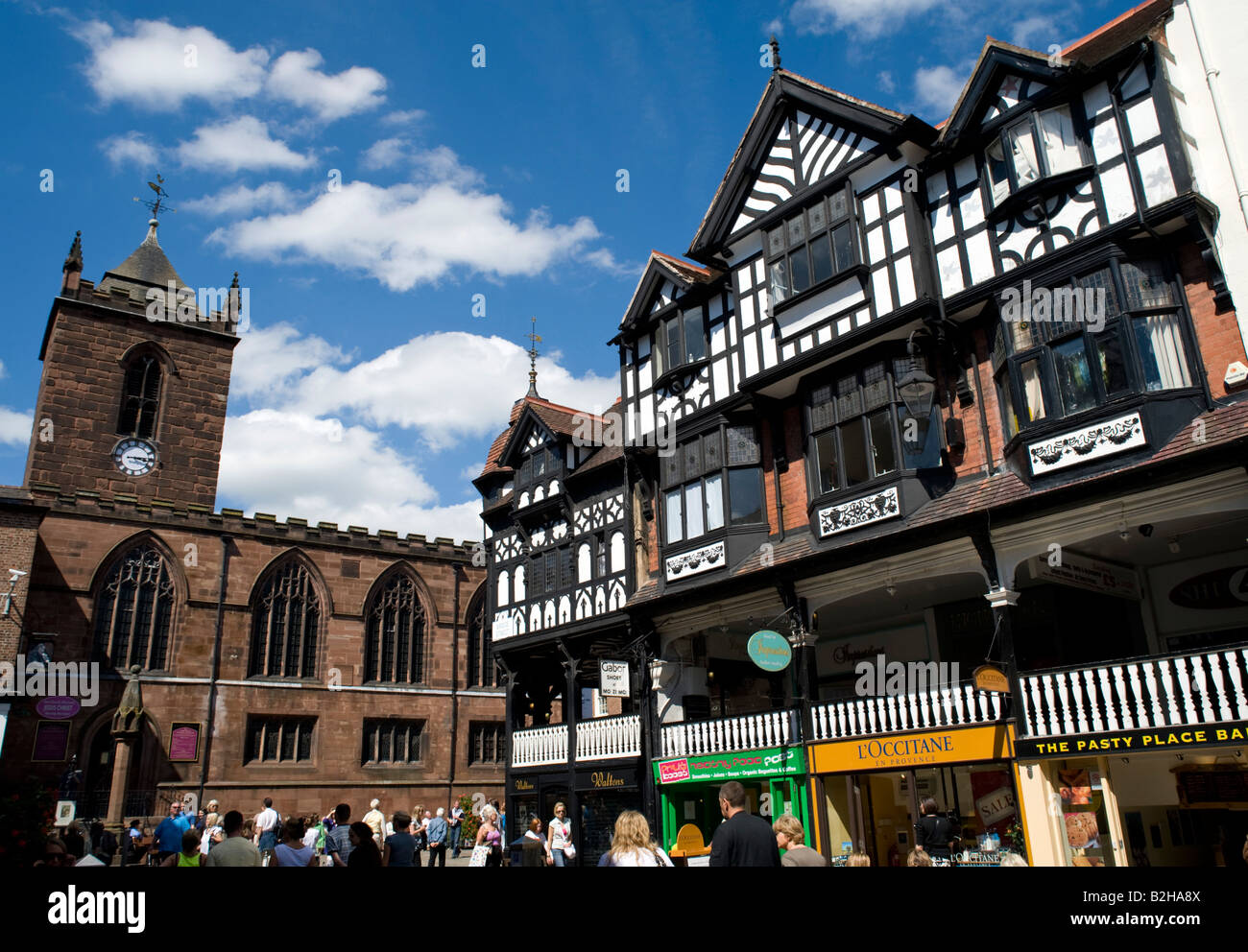 Historic buildings in Eastgate Chester in Cheshire England UK 2008 Stock Photo