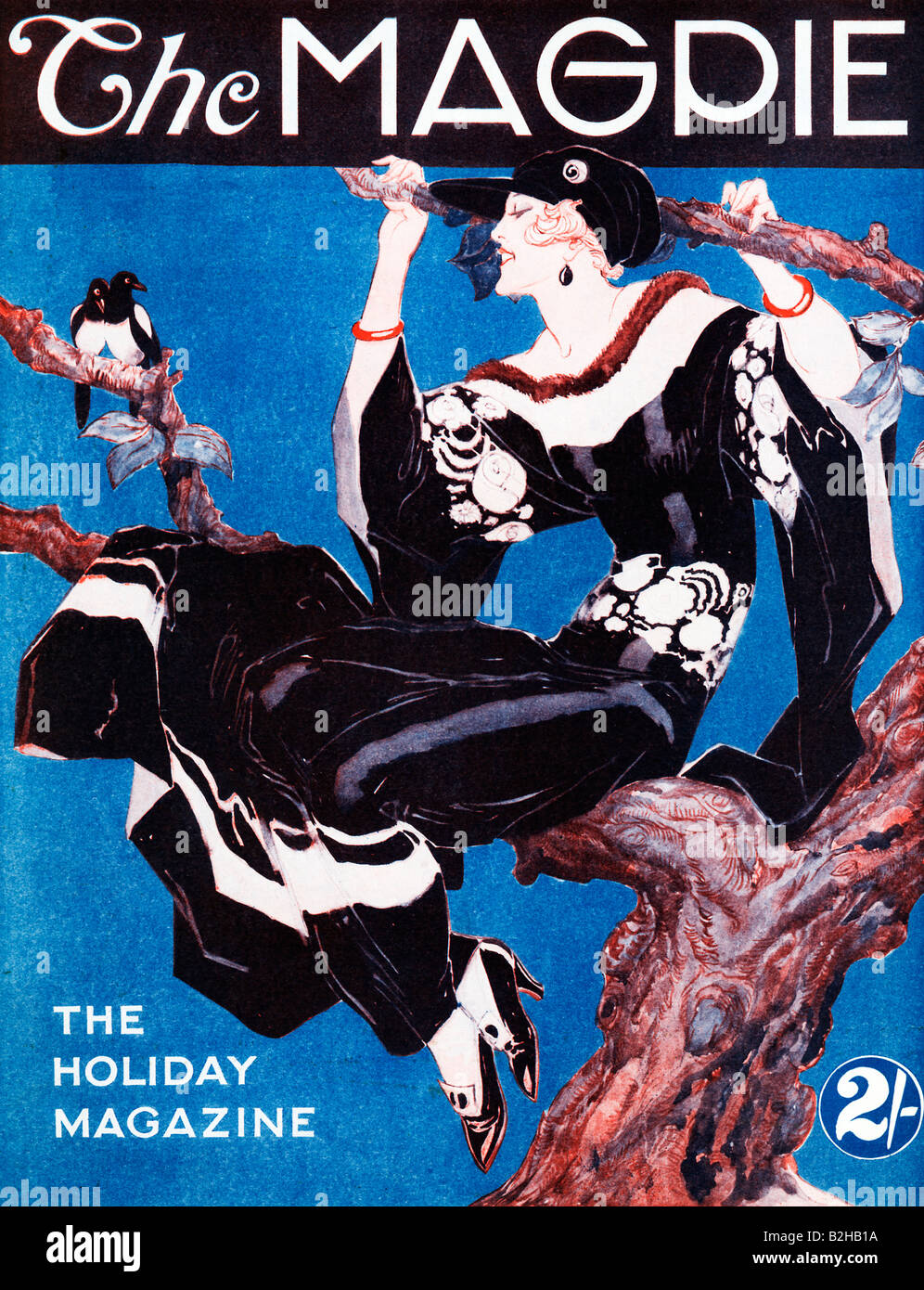 The Magpie 1923 Art Deco magazine cover for an English holiday and fashion  magazine Stock Photo - Alamy