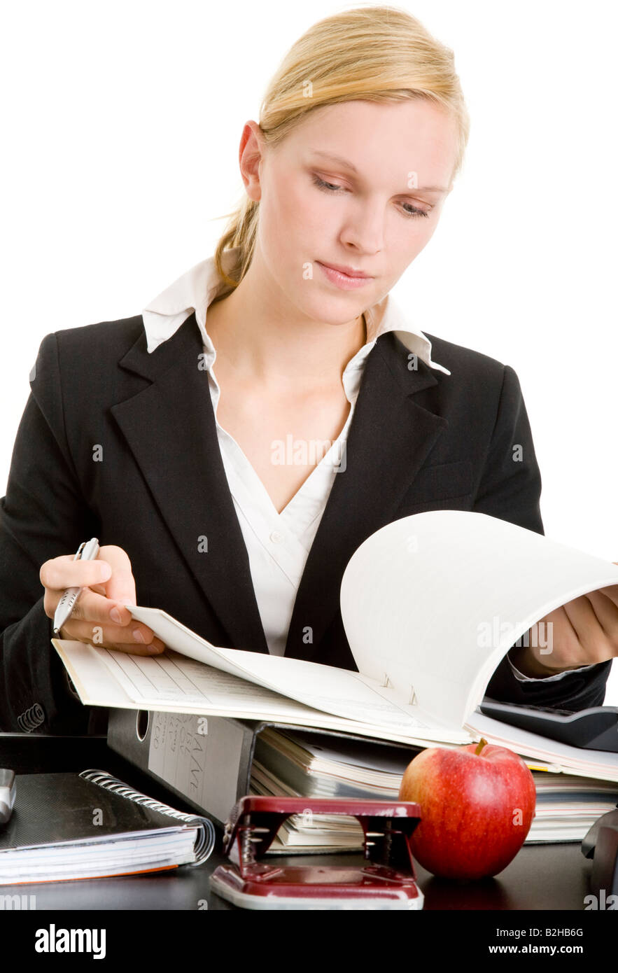 office assistant secretary desk work clerical job accountancy book keeping Stock Photo Alamy