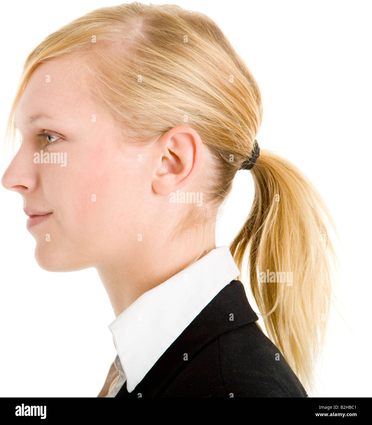 profil young portrait businesswoman blond power woman attentived powerful Stock Photo