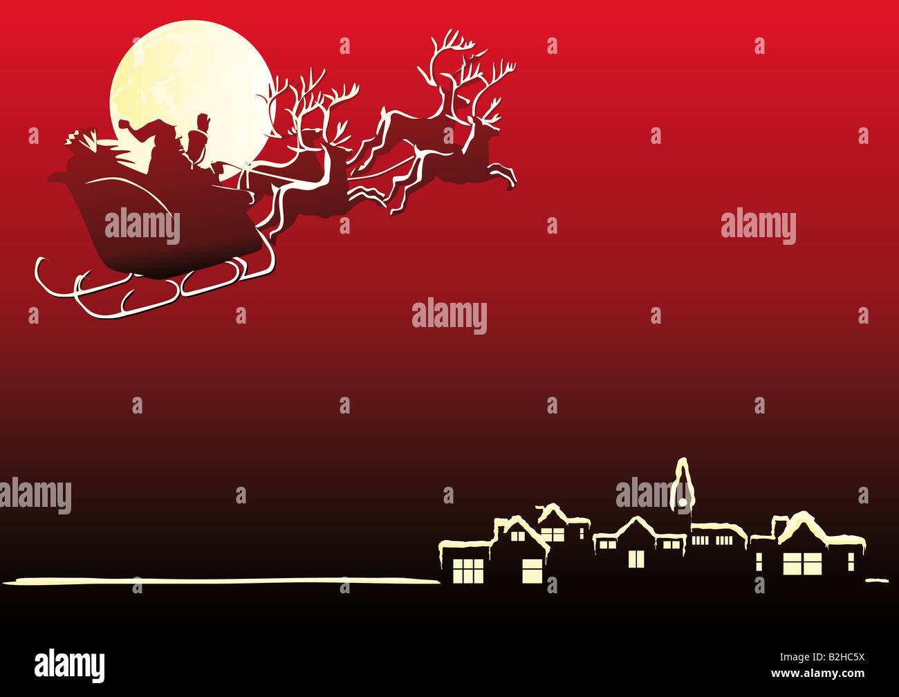 Abstract vector illustration of Santa Claus in his sleigh Stock Photo ...