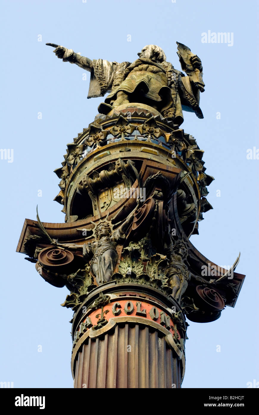 statue of Columbus barcelona Stock Photo Alamy