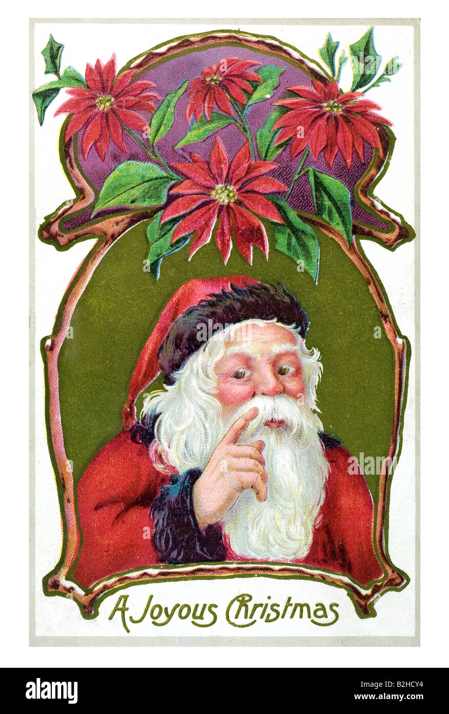 Postcard motive Father Christmas teaches you a lesson 19th century Germany Stock Photo
