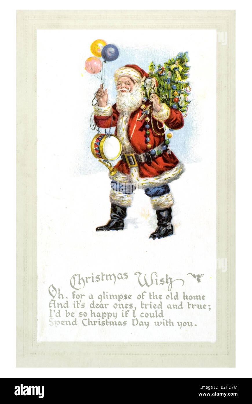 Postcard motive Father Christmas makes a party 19th century Germany Stock Photo