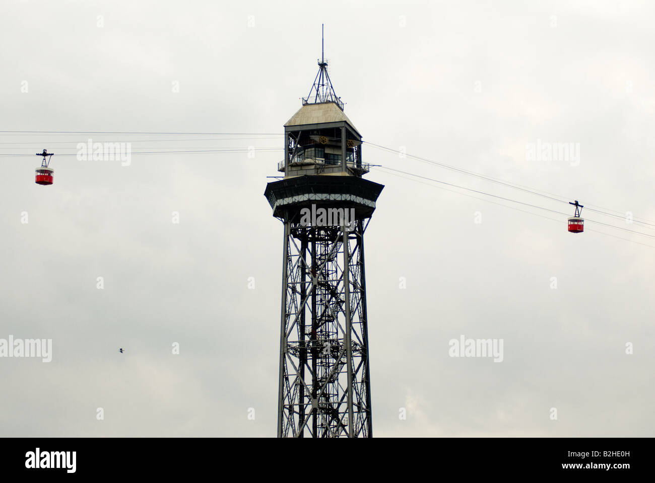 funicular near the port harbour barcelona Stock Photo