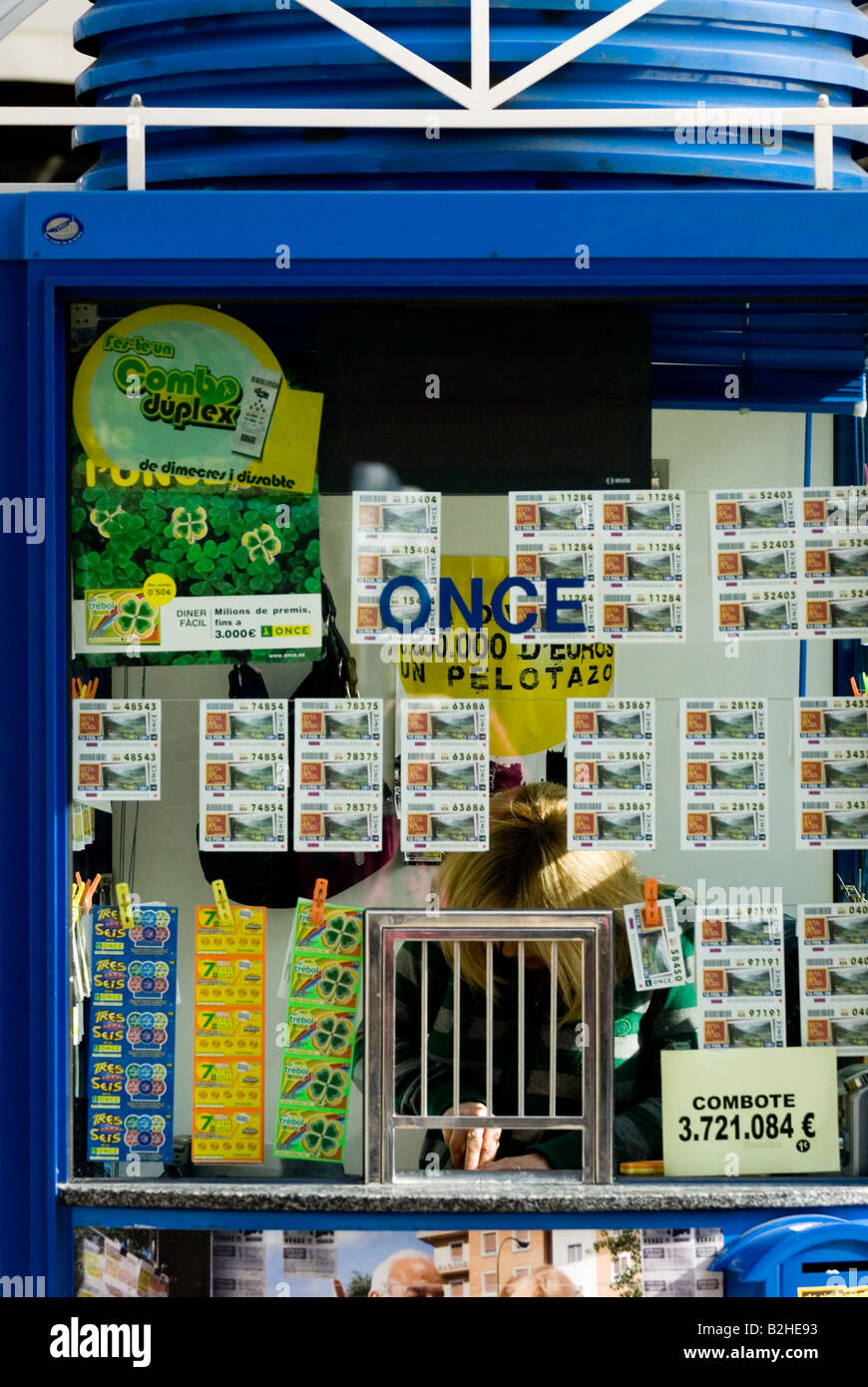 win scratchcard in las ramblas Barcelona Spain Stock Photo Alamy