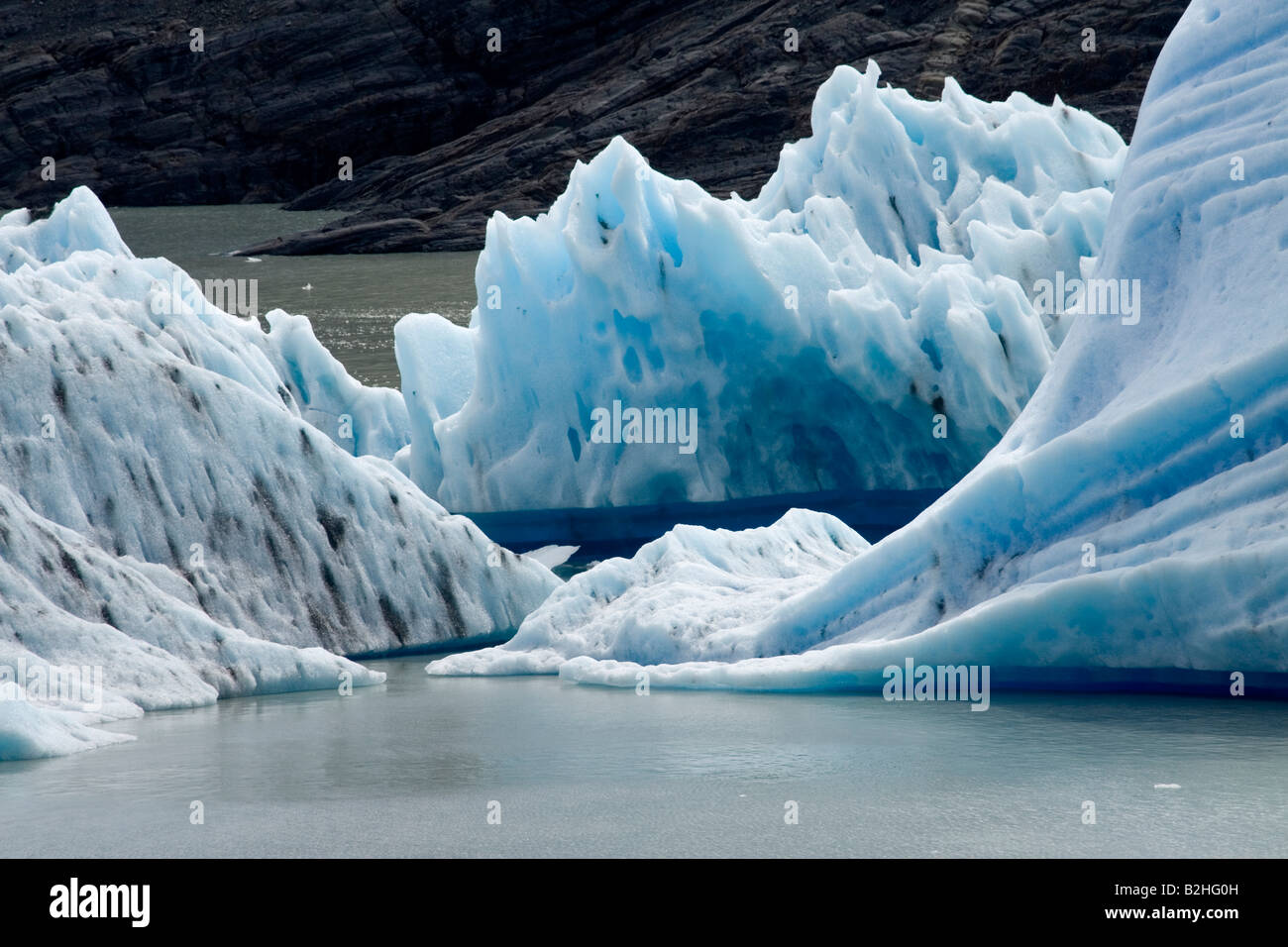 Grey Glacier ice Southern Patagonian Ice Field South America Stock Photo