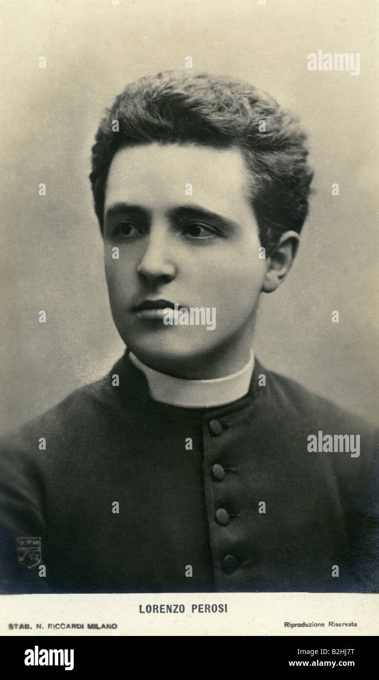 Perosi, Lorenzo, 21.12.1872 - 12.10.1956, Italian composer and clergyman, portrait, postcard, circa 1900, , Stock Photo