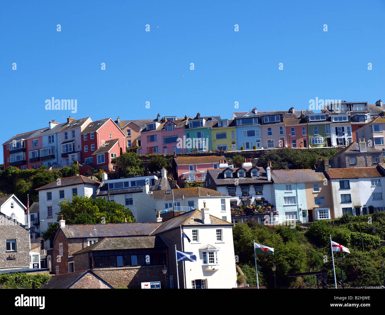 The colourful tiered house of Brixham,The English Reviera,Devon,uk