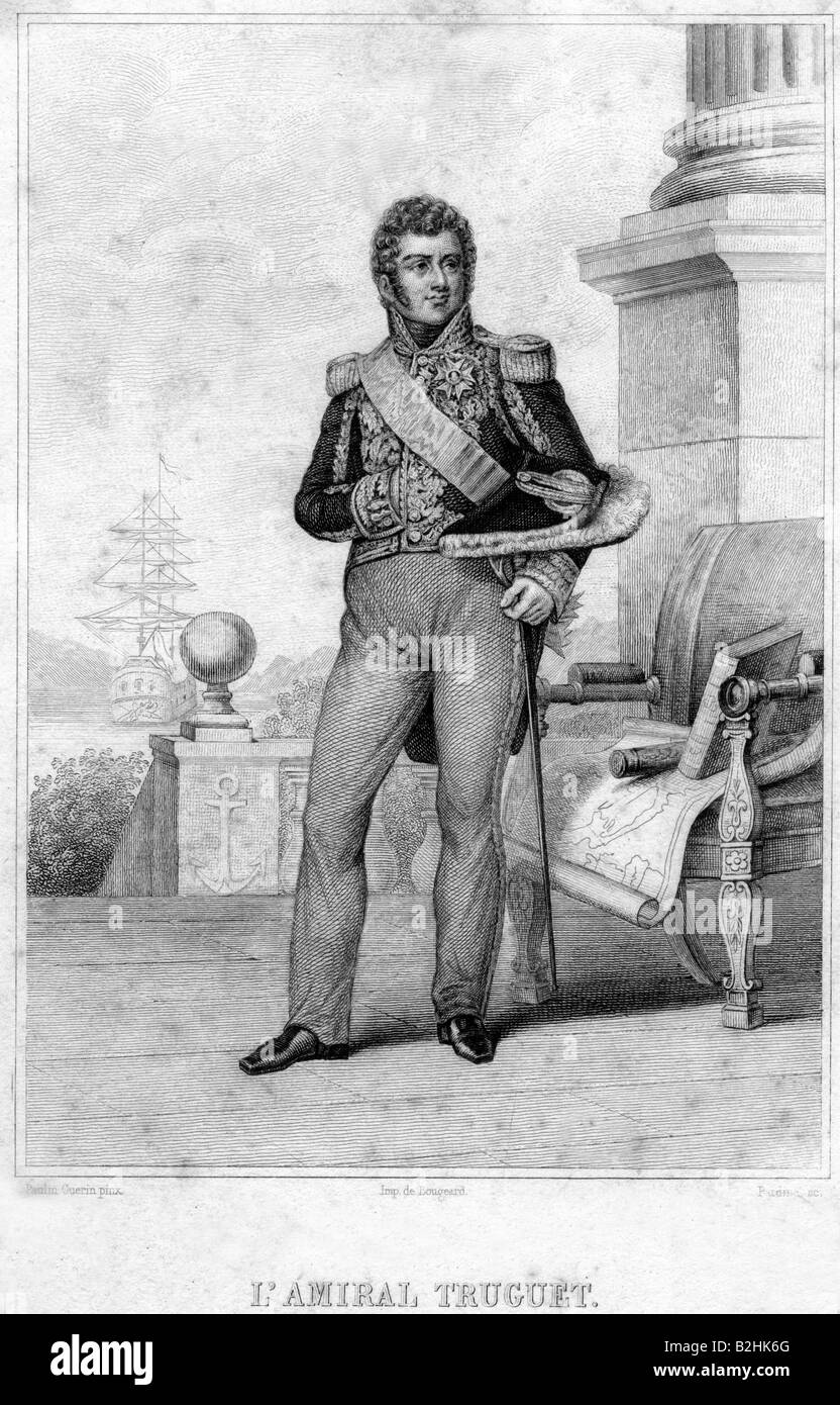 Truguet, Laurent Jean Francois, count, 10.1.1752 - 1839, French admiral, full length, steel engraving by Jean Charles Pardinel, after painting by Paulin Guerin, 19th century, Artist's Copyright has not to be cleared Stock Photo