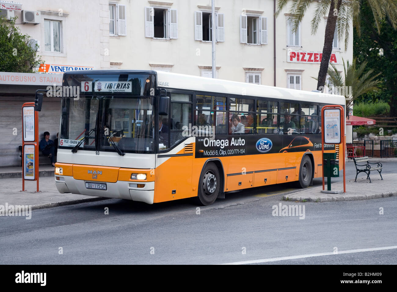 Service Bus at Pile Gate Dubrovnik Croatia Stock Photo