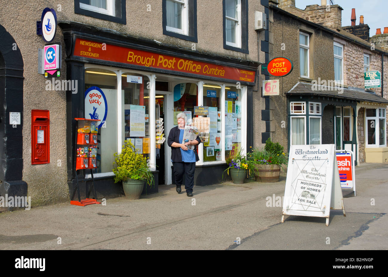 Post Office in market town of Brough, Cumbria, England UK, which shut in 2008 Stock Photo