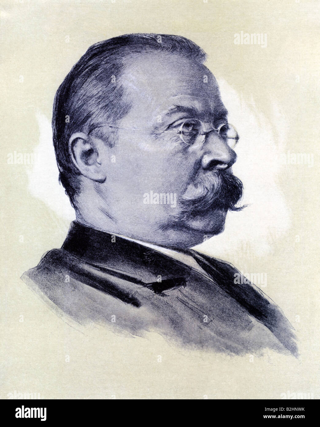 Wildenbruch, Ernst von, 3.2.1845 - 15.1.1909, German author / writer, portrait, after lithograph by Hanns Fechner, 20th century, Stock Photo