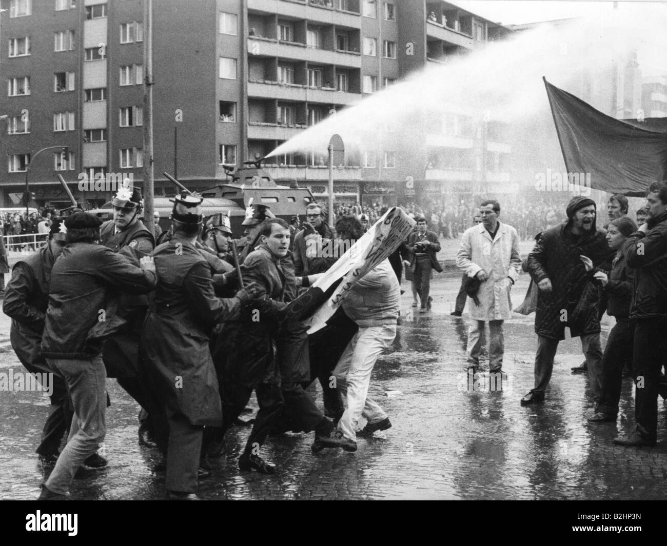 geography/travel, Germany, politics, demonstrations, demonstration after assassination attempt on Rudi Dutschke, Kurfürstendamm, Berlin, 13.4.1968, Stock Photo