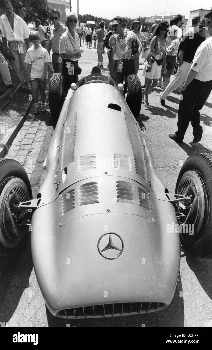 transport / transportation, cars, Mercedes, Mercedes Silberpfeil, Formula 1 race car, 1950s, Stock Photo