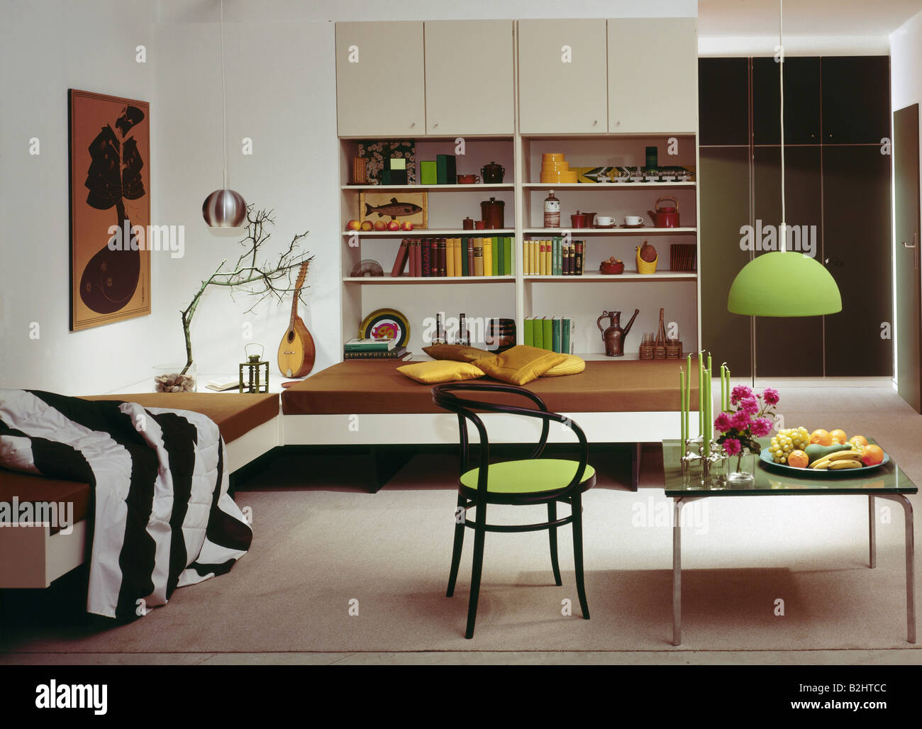furnishing, bedroom, 1970s, 70s, historic, historical, furniture ... furnishing, bedroom, 1970s, 70s, historic, historical, furniture ...