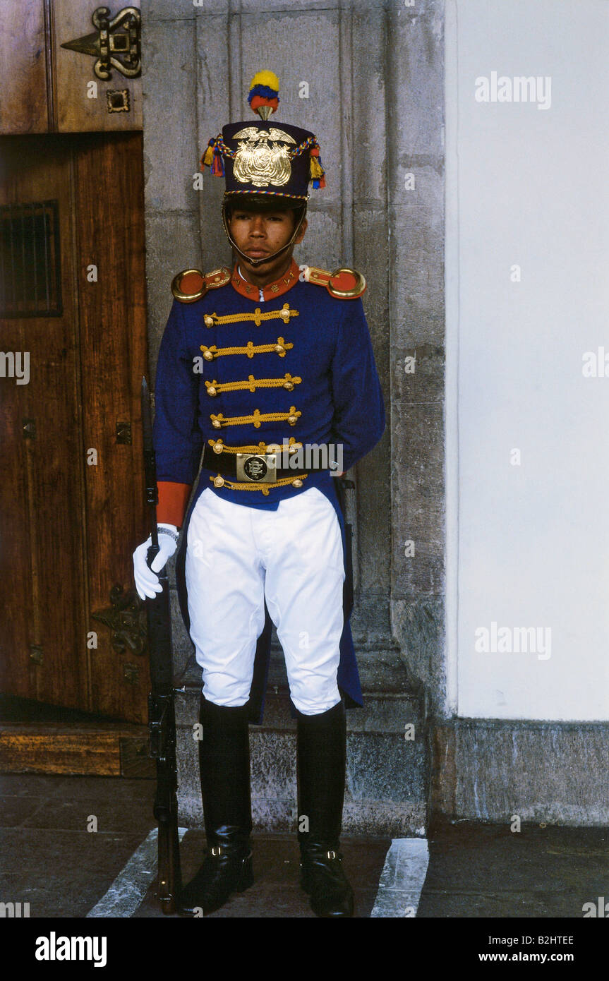 geography / travel, Ecuador, people, guard at Palacio de Gobierno, Quito, Stock Photo