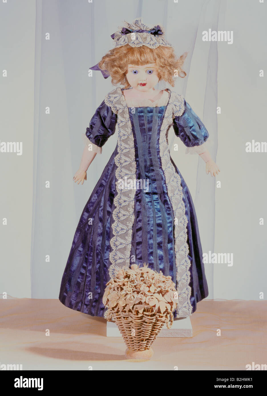 toys, dolls, jointed doll, celluloid, leather, wood, clothes, height 55 cm, Reichenbach, Silesia, Germany, circa 1900, Stock Photo