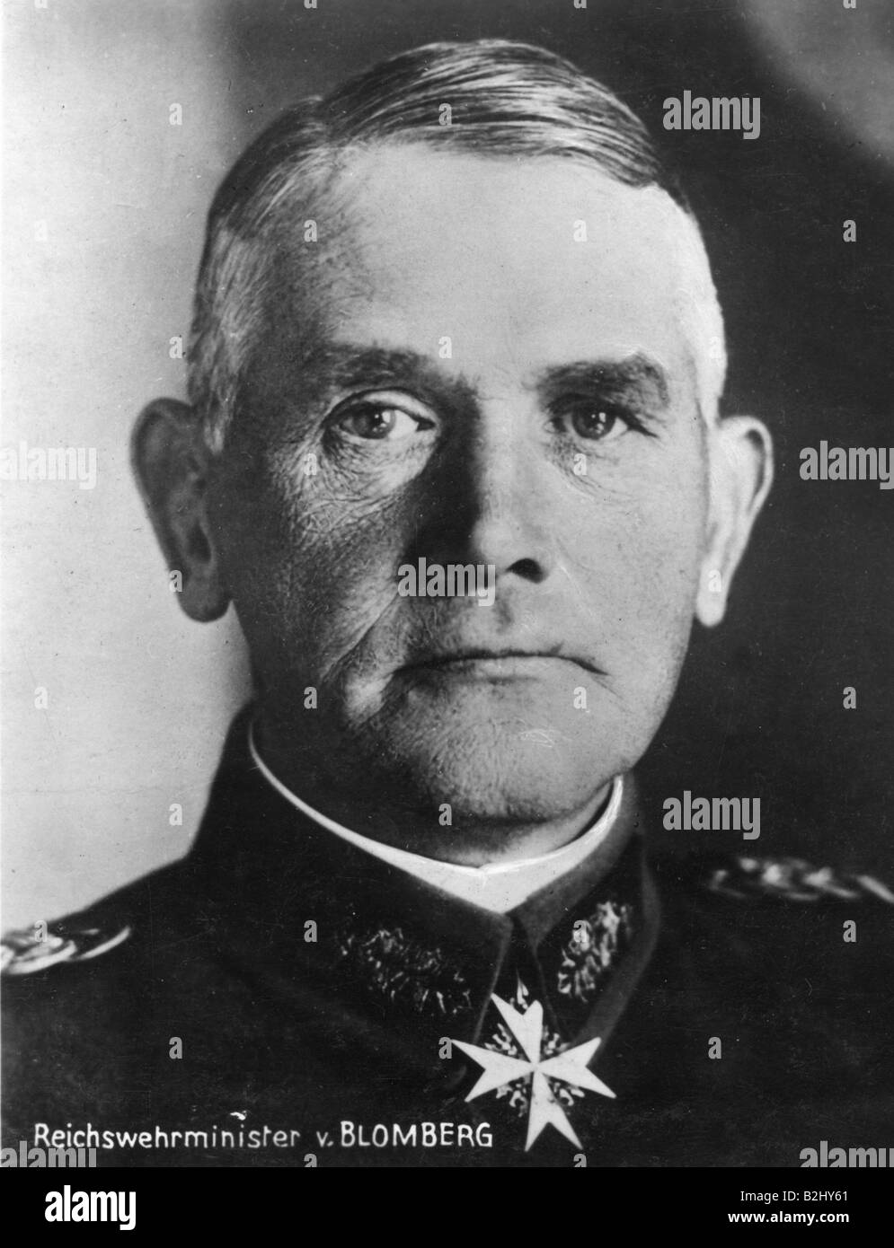 Blomberg, Werner von,  2.9.1878 - 14.3.1946 German General, Minister of War 30.1.1933 - 27.1.1938, portrait, 1930s, , Stock Photo